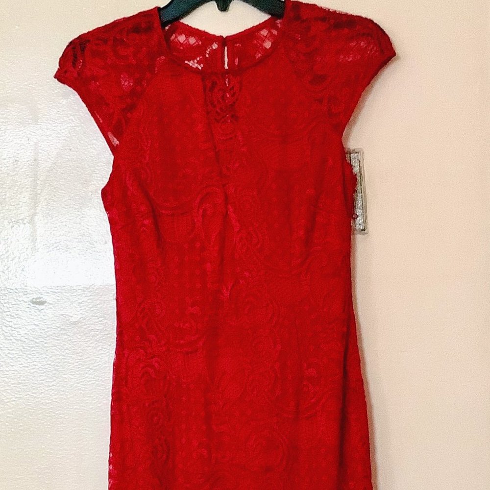 GUESS Red Lace Dress
